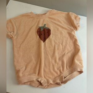 Rylee + Cru Terry strawberry romper 18-24 months